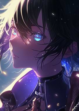 colorful eyes anime girl