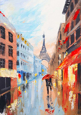 paris oil painting