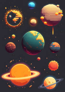 Planets Pixel Art