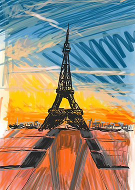 oil painting Eiffel Tower