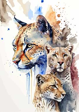 Leopards Watercolor