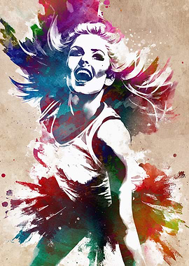 Cheerleader sport art