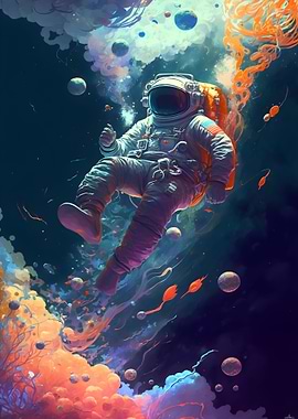 Astronaut Under Water