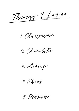 Things I love Checklist