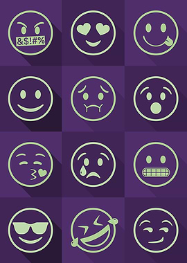 Emoji Expressions Purple