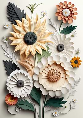 Flowers paper craft
