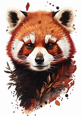 Red Panda Abstract Animal