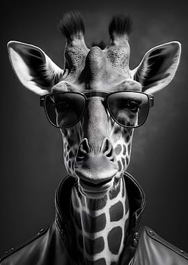 cool Giraffe modern black