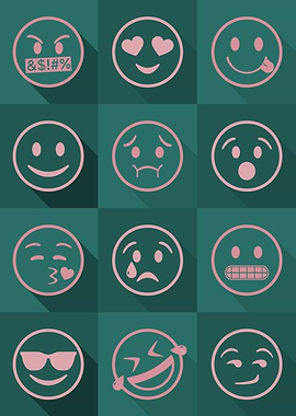 Emoji Expressions Teal
