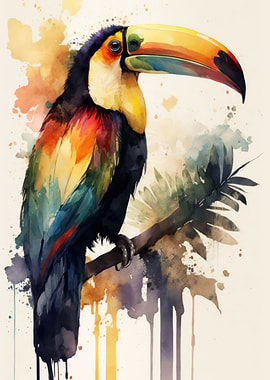 Toucan Bird watercolor