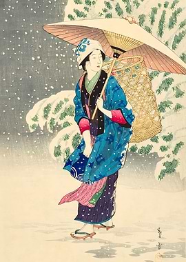 Ukiyo e Spring Snow