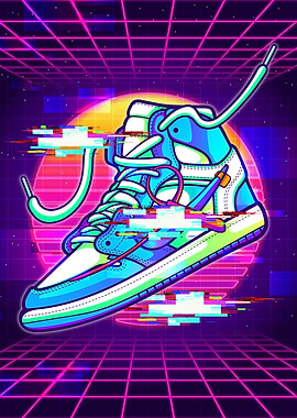 Blue Neon Shoe