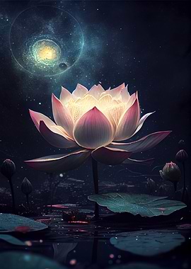 Cosmic Lotus Flower Pond