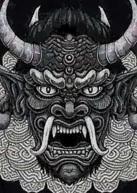Black oni mask