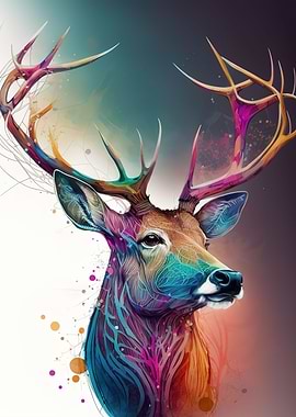 animal deer neon