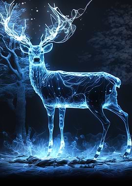 Deer Neon Glowing