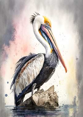 Pelican Watercolor