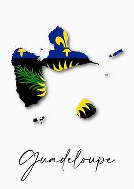 Guadeloupe Map Flag