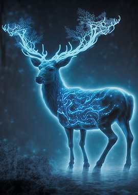 Deer Neon Glowing