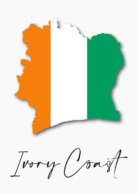 Ivory Coast Map Flag