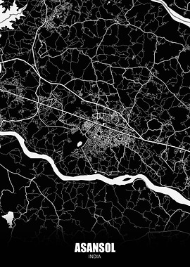 Asansol India Dark Map