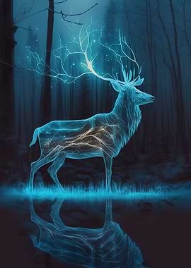 Deer Neon Glowing