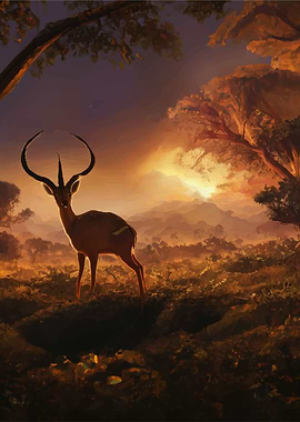 Deer the Forest Animal Art