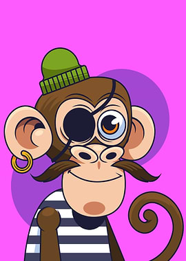 Hand drawn nft style ape