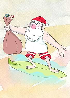 Surfing Santa