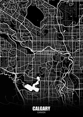 Calgary Canada Dark Map