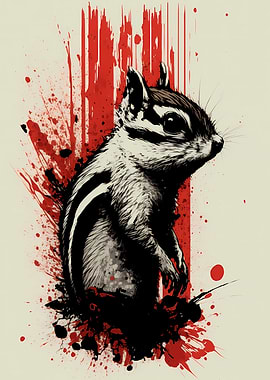 Chipmunk Ink Painting
