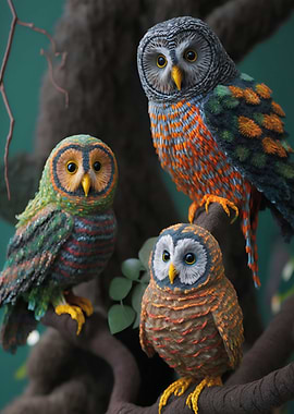 Three owls