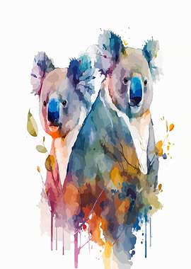 Koala Bear Watercolor Art