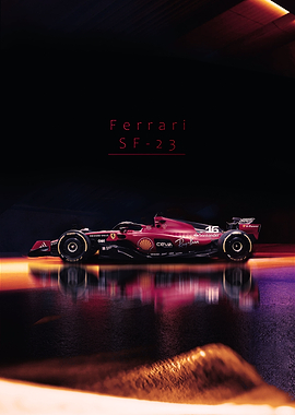Ferrari SF23 F1 Car Poster