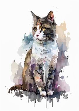 Kitten Watercolor Art