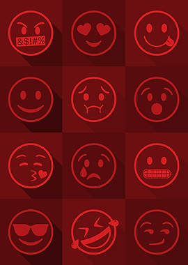 Emoji Expressions Red