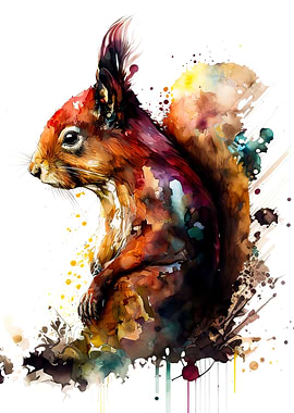 Squirrel Watercolour