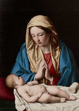 Mary worshiping the Child