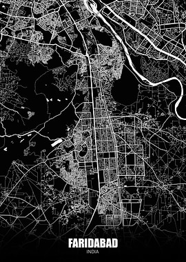 Faridabad India Dark Map