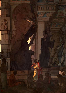 Ukiyo e Temple In Madura