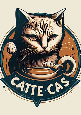 cat drinking coffee