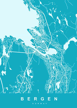 Map BERGEN NORWAY
