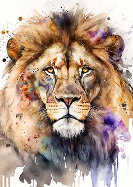 Lion watercolor