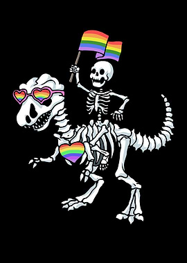 LGBT Skeleton Dinosaur