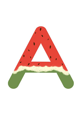 Funny Letter A Water Melon