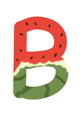 Funny Letter B Water Melon