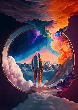 astronaut cyrcle clouds