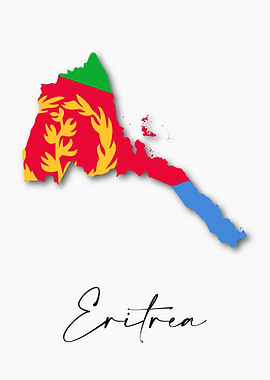 Eritrea Country Map Flag