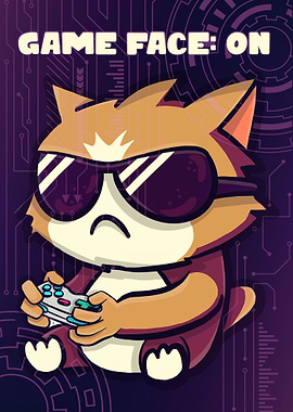 Cat Gamer with Controller