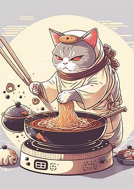 sushi cat chef japan